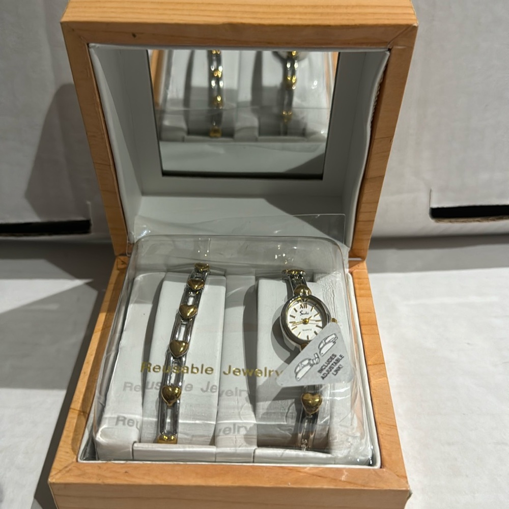 MZB Quartz Watch & Bracelet Set (2-Tone)
